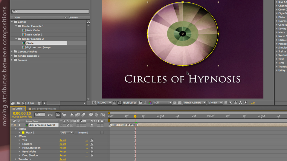 After Effects Apprentice 08: Nesting and Precomposing course image