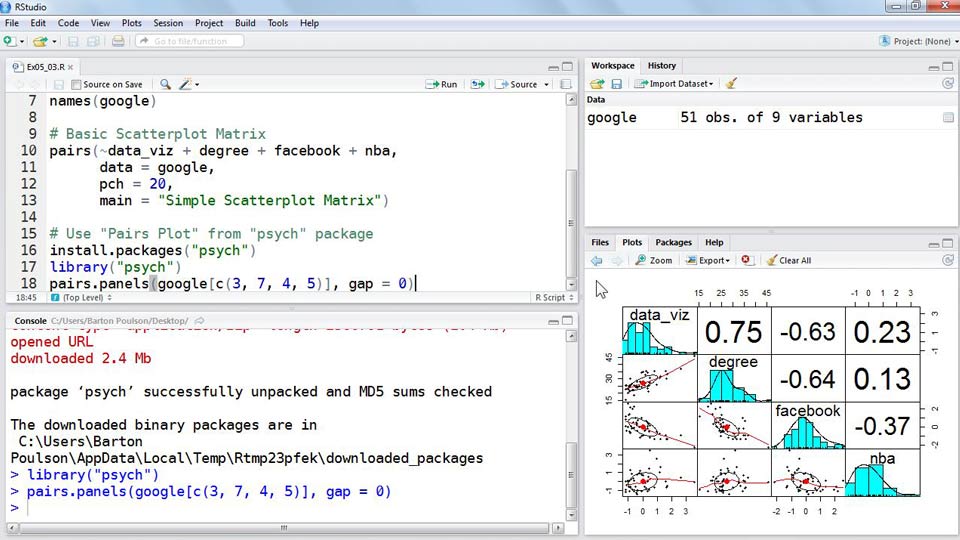 Up and Running with R course image