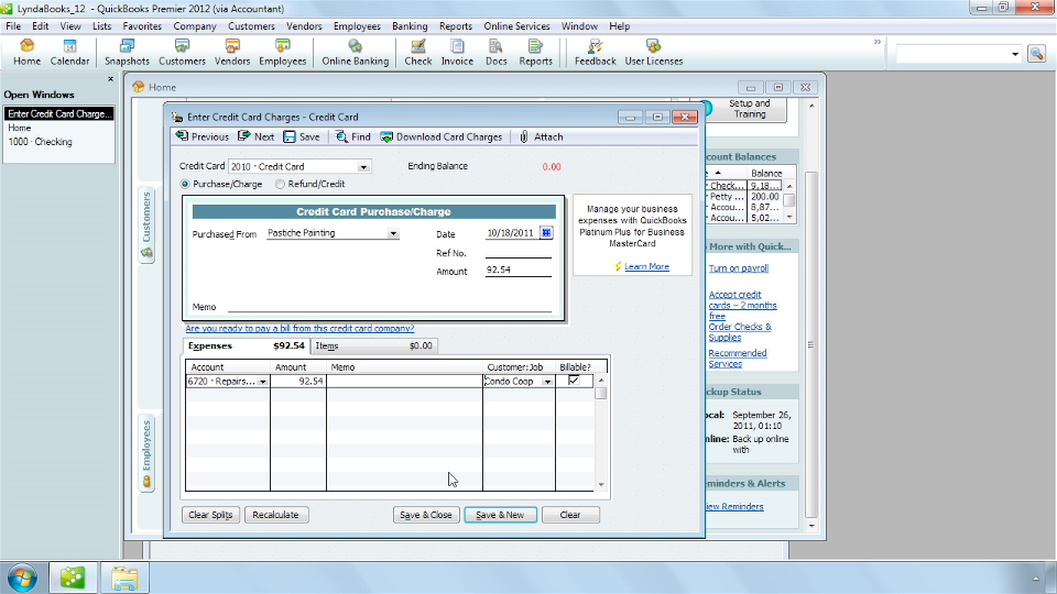 QuickBooks Pro 2012 Essential Training course image