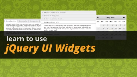 Learn to Use jQuery UI Widgets course image