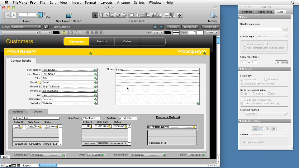 sample comic filemaker pro database