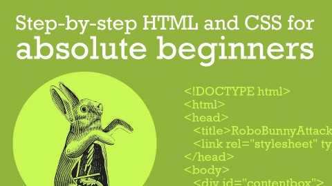 Step-by-step HTML and CSS for Absolute Beginners course image