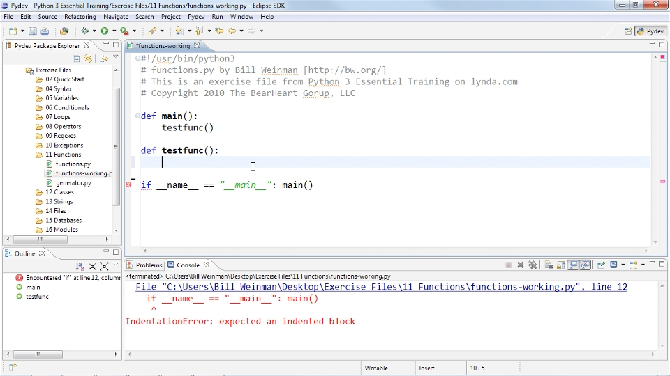 Python 3 Essential Training course image