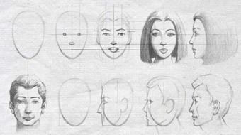 Drawing & shading beautiful Male and Female face -easy steps
